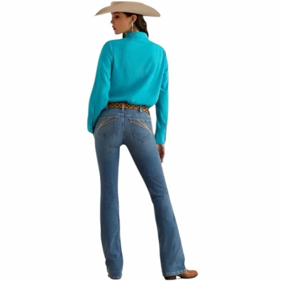 Ariat Women's Arrow Fit Perfect Rise Lili Boot Cut Jeans Size 29 - Picture 2 of 12